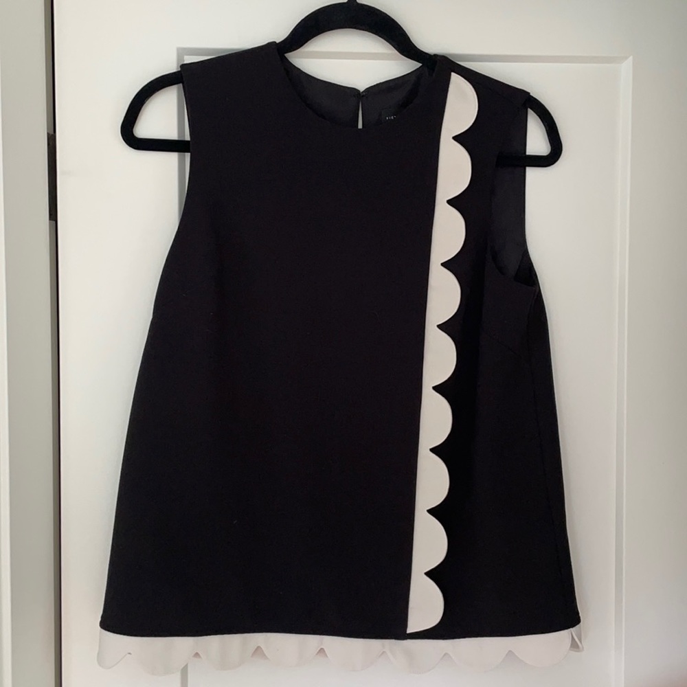 Black and white Victoria Beckham sleeveless top